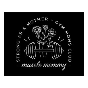 Poster Maman musclée salle de sport maman forte maman drô