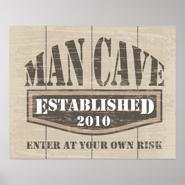 Poster Man Cave - EST 2010 (Devant)