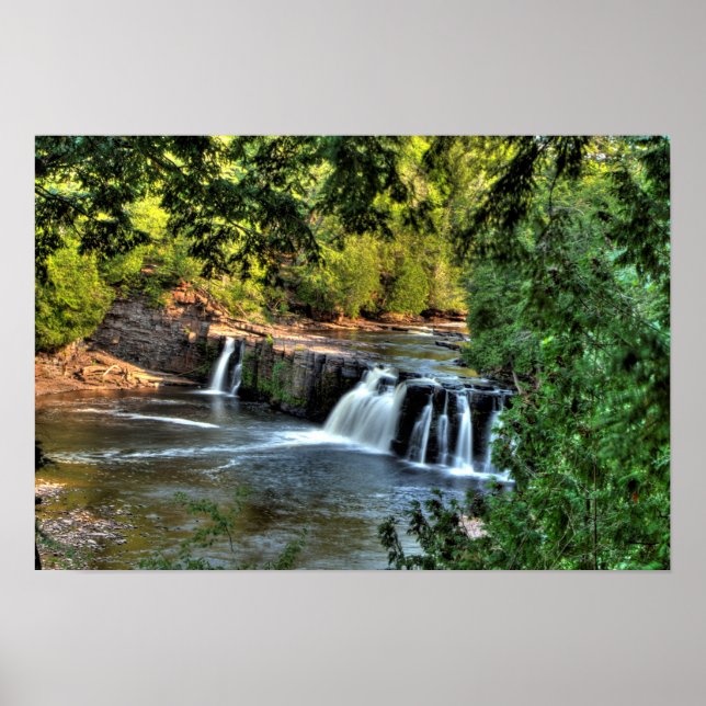 Poster Manabezho Falls, Michigan. (Devant)