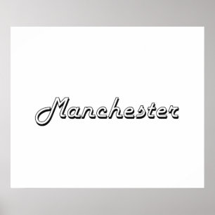Poster Manchester New Hampshire Classic Retro Design