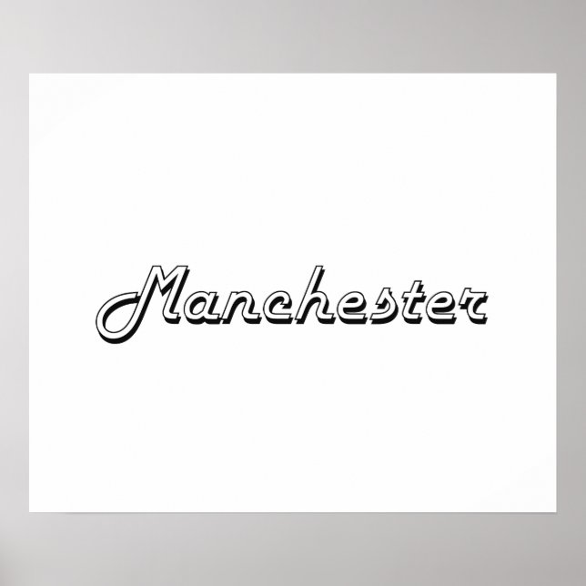 Poster Manchester New Hampshire Classic Retro Design (Devant)