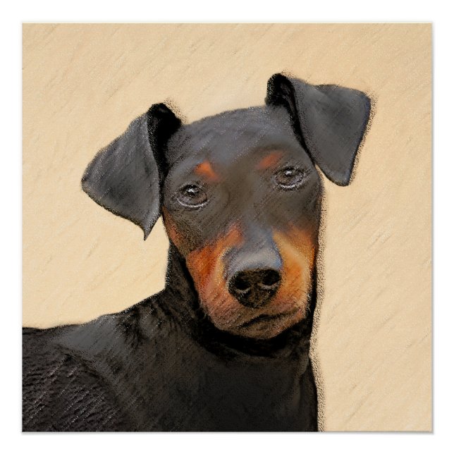 Poster Manchester Terrier Peinture Art animal original (Devant)