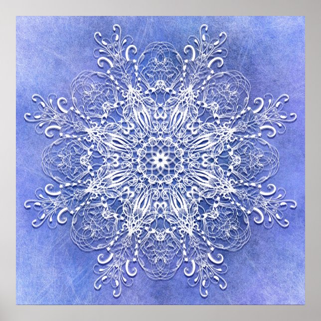 Poster Mandala à fleurs ethniques sur arrière - plan grun (Devant)