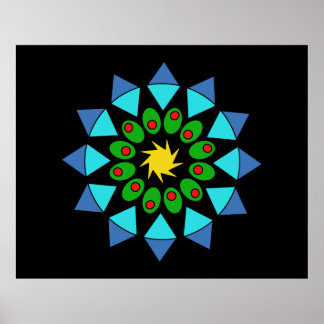 Poster - Mandala bleu et vert