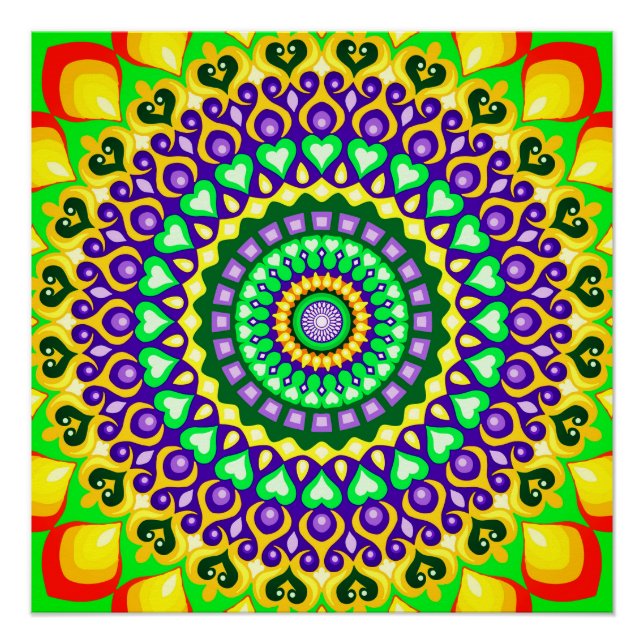 Poster Mandala coloré (Devant)