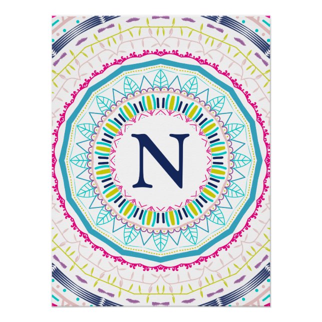 Poster mandala coloré (Devant)