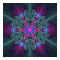 Mandala De Centre Coloré Fractage Art Avec Rose