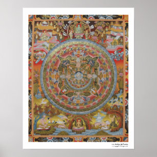 Poster Mandala de la vie de Bouddha