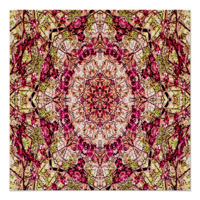 Poster Mandala du bourgeon rouge... (Devant)