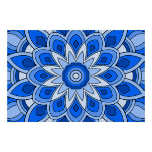 Poster Mandala en bleu