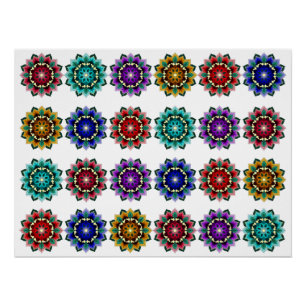 Poster Mandala en différentes couleurs