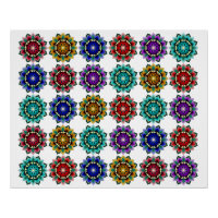 Mandala en différentes couleurs