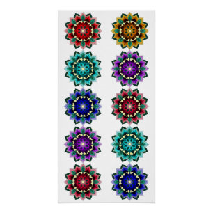 Poster Mandala en différentes couleurs