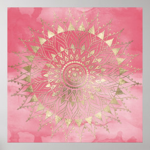 Poster Mandala en or moderne