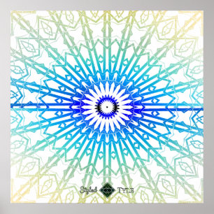Poster Mandala Miroir Ombre 2 ( Arc-en-ciel )