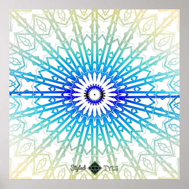 Poster Mandala Miroir Ombre 2 ( Arc-en-ciel ) (Devant)