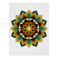 Mandala Motif 2002 en jaune et bronzette
