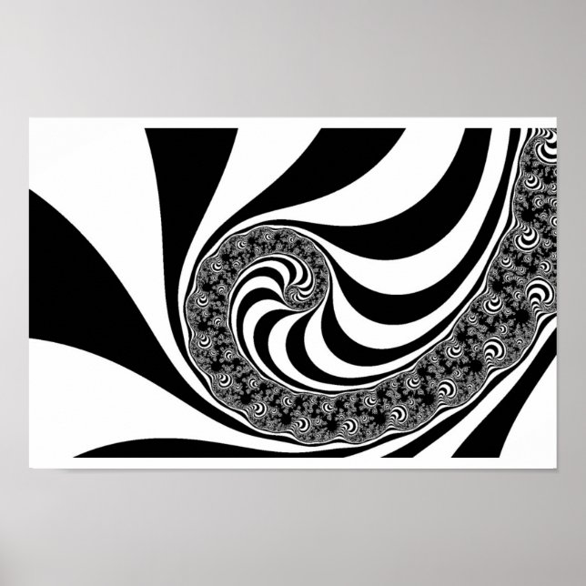 Poster Mandelbrot Zebra Spiral (Devant)