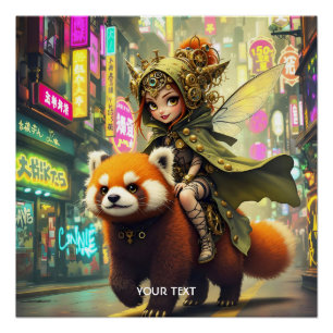 Poster Manège Fantastique Panda Sauvage Mignon