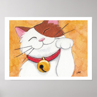 Poster Maneki Neko Lucky Calico Cat Art Imprimer
