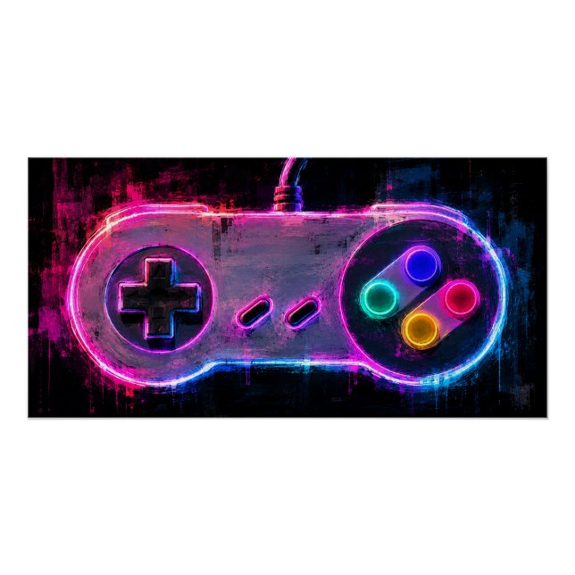 Poster Manette de jeu vintage (Devant)