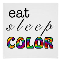 Manger Dormir Couleur Conception Arc-en-ciel