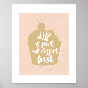 Poster Manger Le Dessert D'Abord, Cupcake
