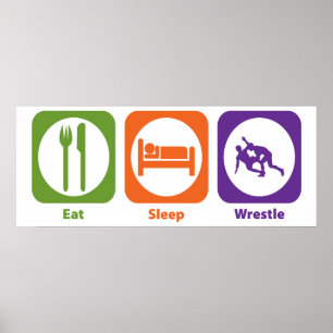 Poster Mangez la lutte de sommeil