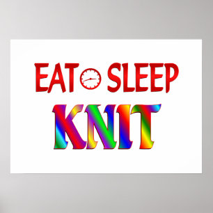Poster Mangez le Knit de sommeil
