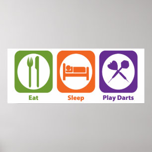 Poster Mangez les dards de jeu de sommeil