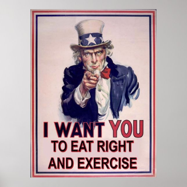 Poster Mangez Sainement Et Faites De L'exercice (Devant)