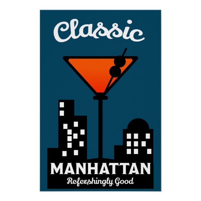 Poster Manhattan Cocktail Wall Art (Devant)