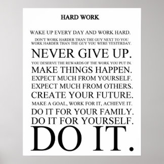 Poster Manifeste de travail dur