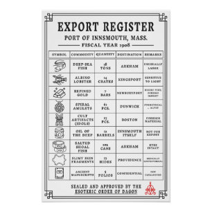 Poster Manifeste d'expédition d'Innsmouth Mer profonde Vi