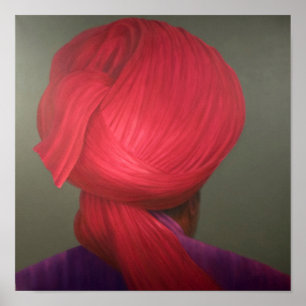 Poster Manteau rouge de pourpre de turban