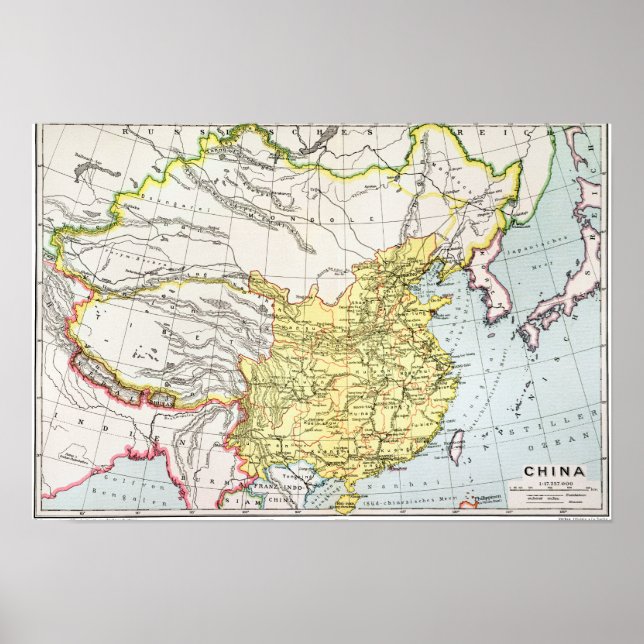 POSTER MAP : CHINE, 1910 (Devant)