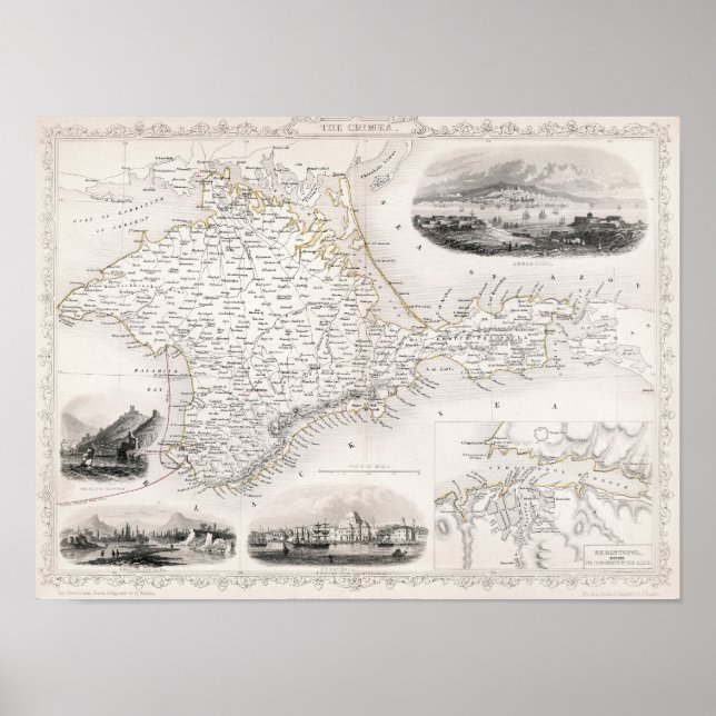 Poster MAP : CRIMEA, c1855 (Devant)