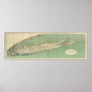 Poster Map Of Long Island