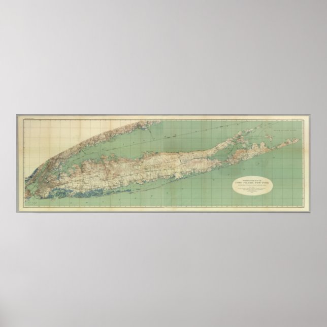 Poster Map Of Long Island (Devant)