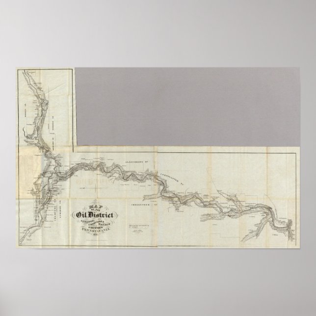 Poster Map Of The Oil District Venango (Devant)