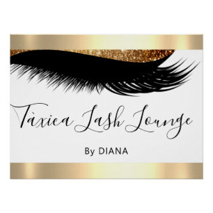 Poster Maquillage Artist Studio Eyelashes Extension Blanc