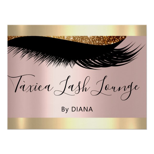 Poster Maquillage Artist Studio Eyelashes Extension rose (Devant)