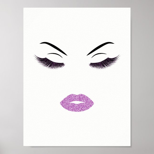 Poster Maquillage avec effet parties scintillant (Devant)