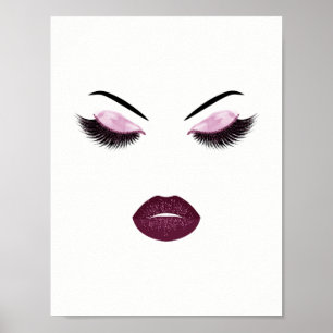 Poster Maquillage avec effet parties scintillant