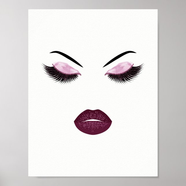 Poster Maquillage avec effet parties scintillant (Devant)