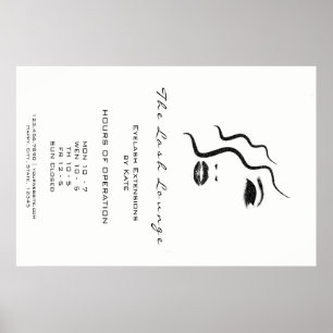 Poster Maquillage Beauté Salon Nom Logo Glam Adresse Ouve
