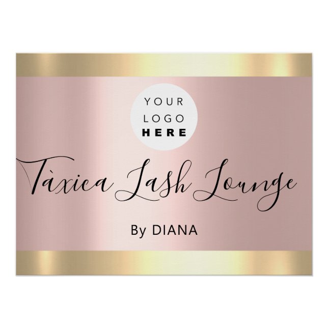 Poster Maquillage Studio Eyelashes Extension Logo Rose Go (Devant)