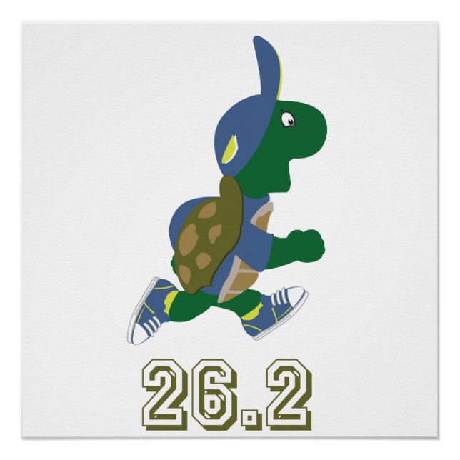 Poster Marathon Turtle Runner en bleu (Devant)