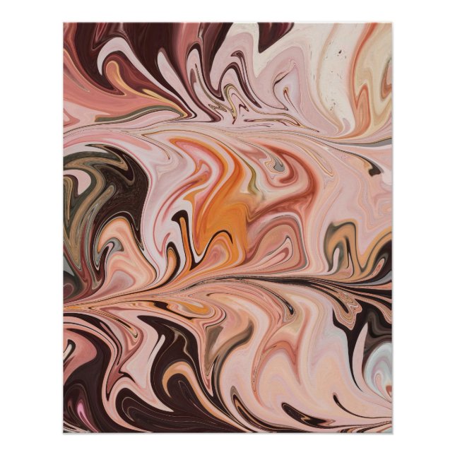 Poster Marble Forms – Pink & Beige Soft Marble (Devant)