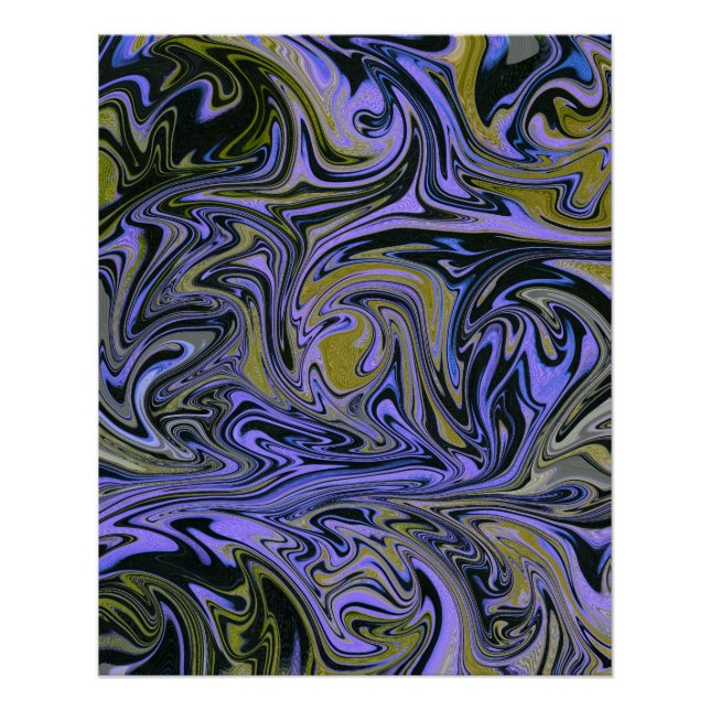 Poster Marble Forms – Violet & Gold Mystic Energy (Devant)
